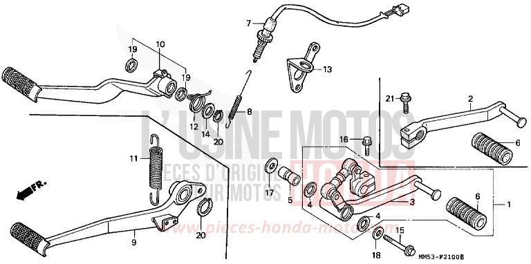 BREMSPEDAL/SCHALTPEDAL von CB1300 Super Bold'or ABS NH233D (NH233D) von 1988